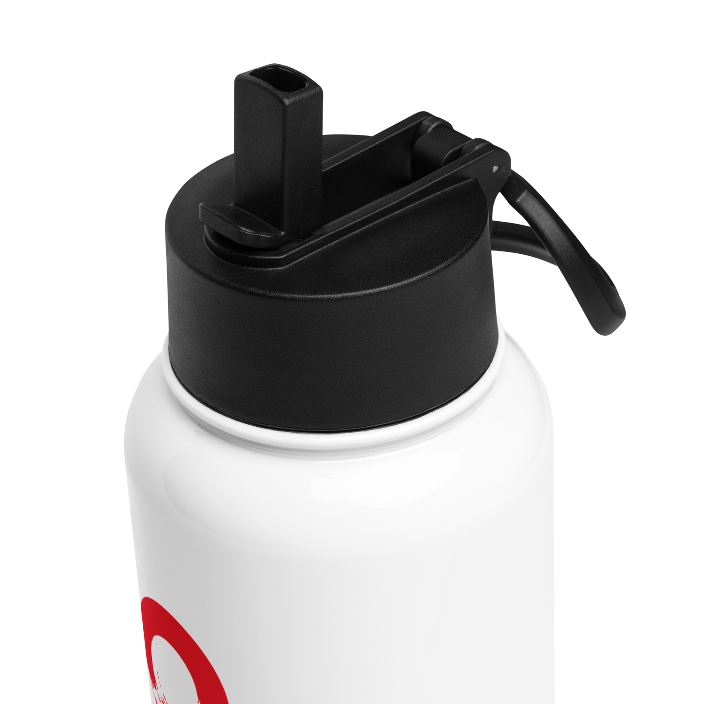 Optima Signature stainless steel water bottle with a straw lid